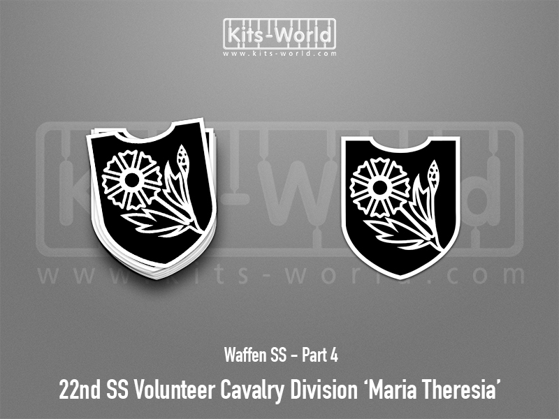 Kitsworld SAV Sticker - Waffen SS - 22nd SS Volunteer Cavalry Division 'Maria Theresia' W:83mm x H:100mm 